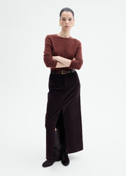 Corduroy Long Pencil Skirt - Chocolate - CO Collections